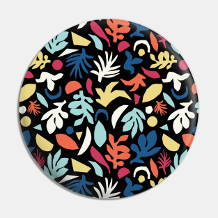 Abstract Modern Leaves Collage Pin