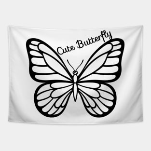 Black Cute Butterfly Tapestry