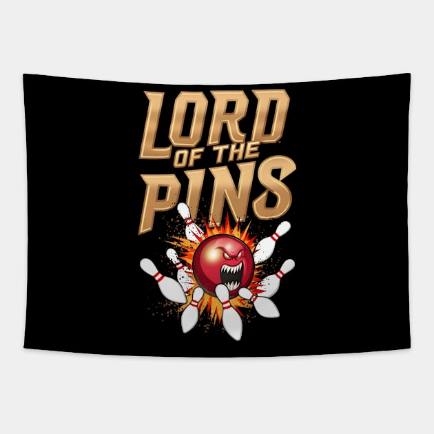 Lord of the Pins - Bowling - Monster Ball - Funny Tapestry by Fenay-Designs