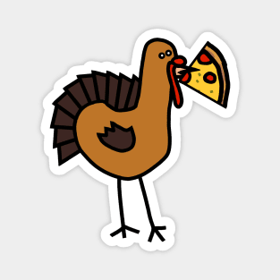 Thanksgiving Turkey with Pizza Slice Magnet