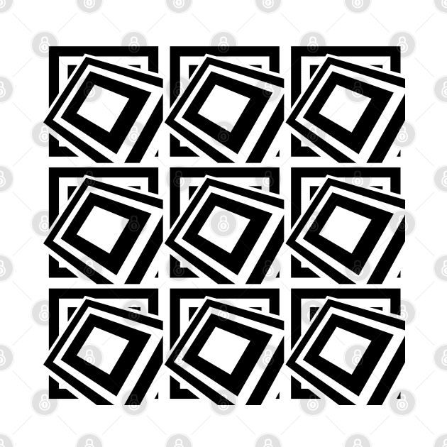 1960's Mod Squares in Black and White - Retro Abstract by MellowCat