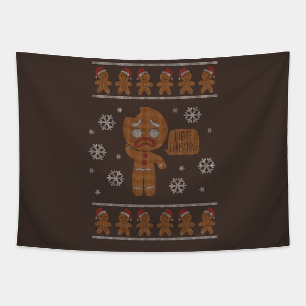 I hate christmas (ugly sweater) Tapestry by Melonseta