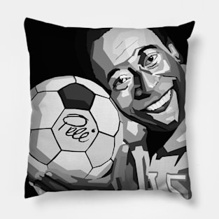 Pele Legend Black And White Art Pillow