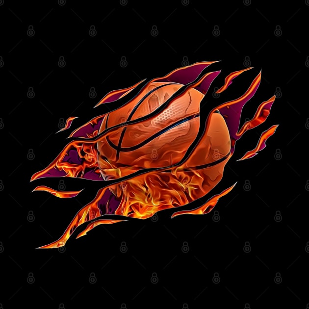 Basketball Flames by Lunarix Designs