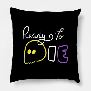 Ready To Die Emo Skull (Non-Binary Colors) Pillow