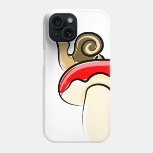 Cute Snail on mushroom, illustration Phone Case