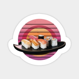 Retro sushi retro vintage sunset Magnet