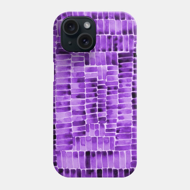 Watercolor abstract rectangles - purple Phone Case by wackapacka