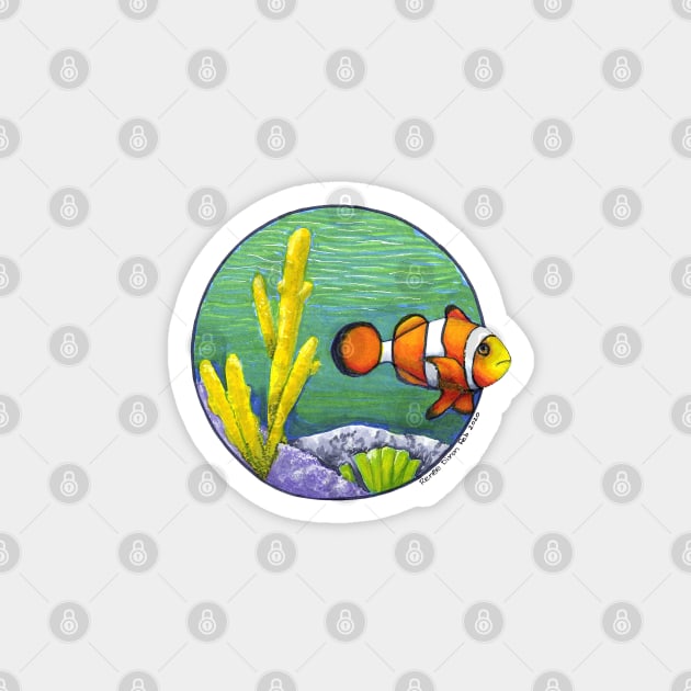 Clown Fish Magnet by ReneeDixonArt