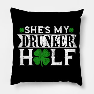 My drunker half T-Shirt Ireland Beer Wine irish Gift Tee Pillow