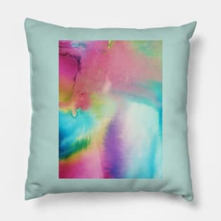 Colourful Abstract Watercolour Painting Pillow