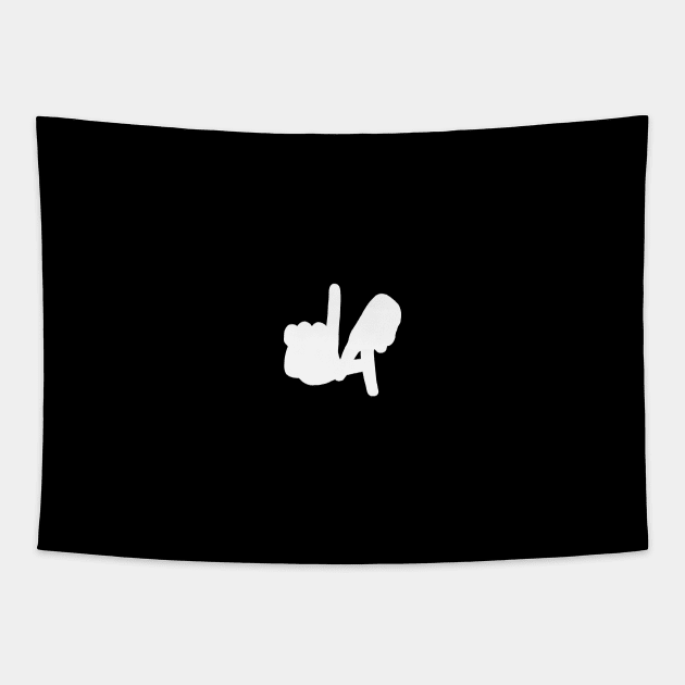 Small LA Hands Silhouette, White Tapestry by Niemand