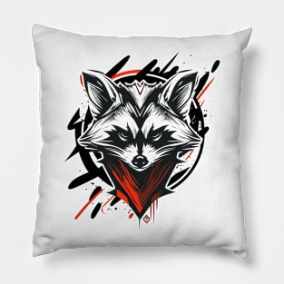 Graffiti Paint Raccoon Creative Pillow