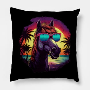 Retro Wave Shire Horse Shirt Pillow