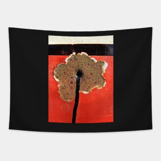 Rust Flower With Black Stalk Tapestry