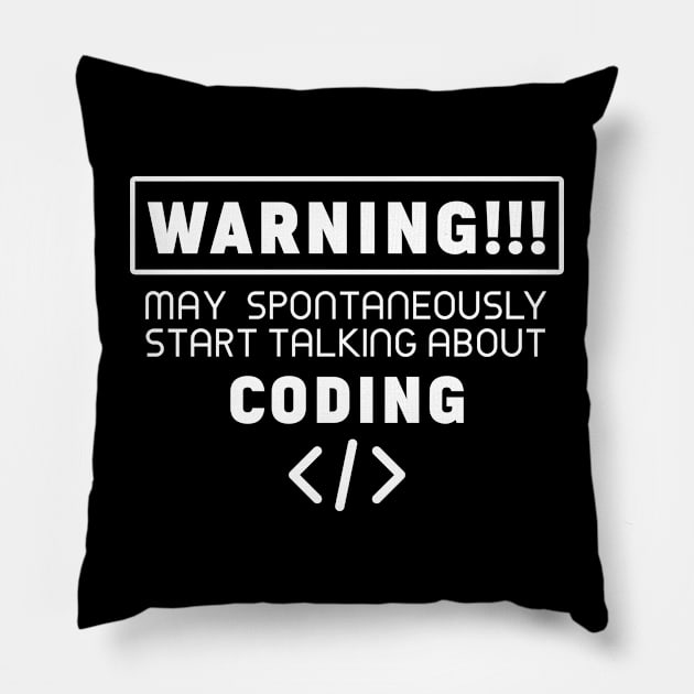 Warning, may spontaneously start talking about coding Pillow by Purrfect Corner