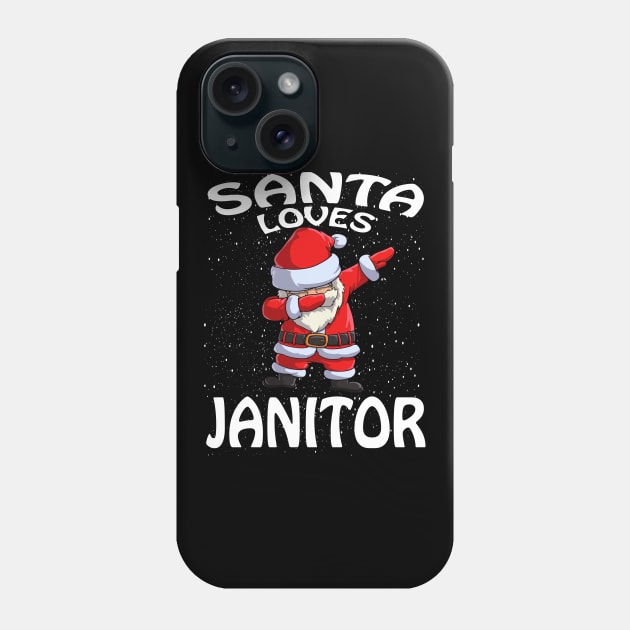 Santa Loves Janitor Christmas Phone Case by intelus