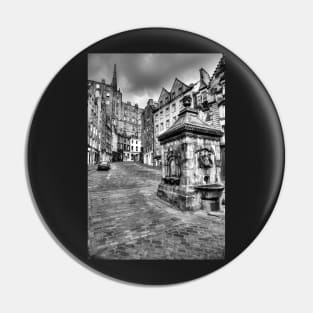 Grassmarket, Victoria Street, Edinburgh, Scotland, Black And White Pin