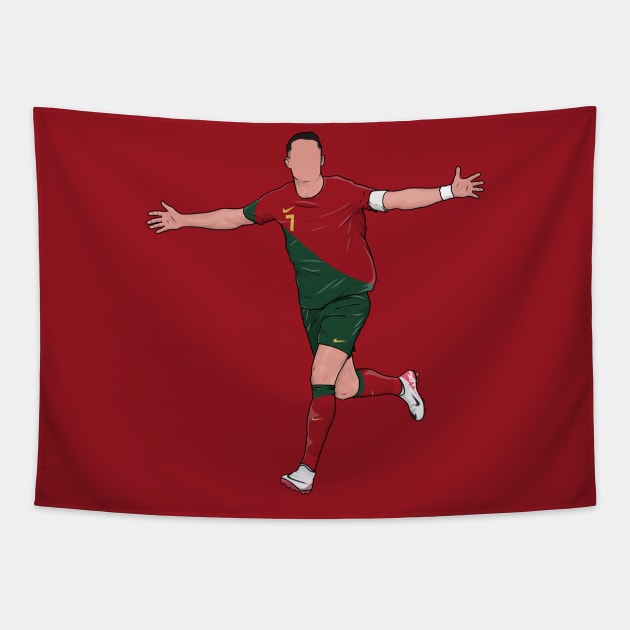 Cristiano Ronaldo Portugal Football Player Tapestry by Footie Prints