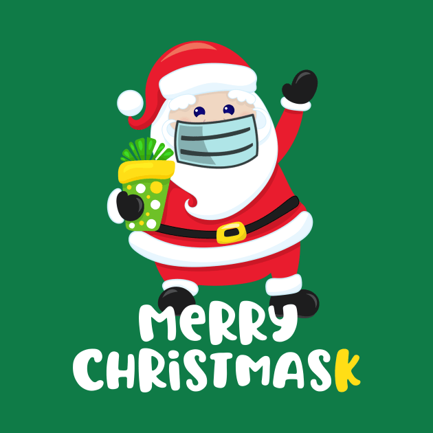 Merry Christmask Santa Wearing Mask Merry Christmas 2020 by CeeGunn