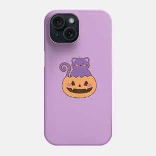 Cute Halloween Cat with Pumpkin Phone Case