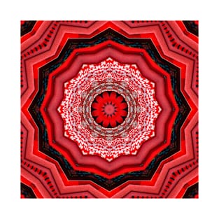 Mandala Kaleidoscope in Shades of Red T-Shirt