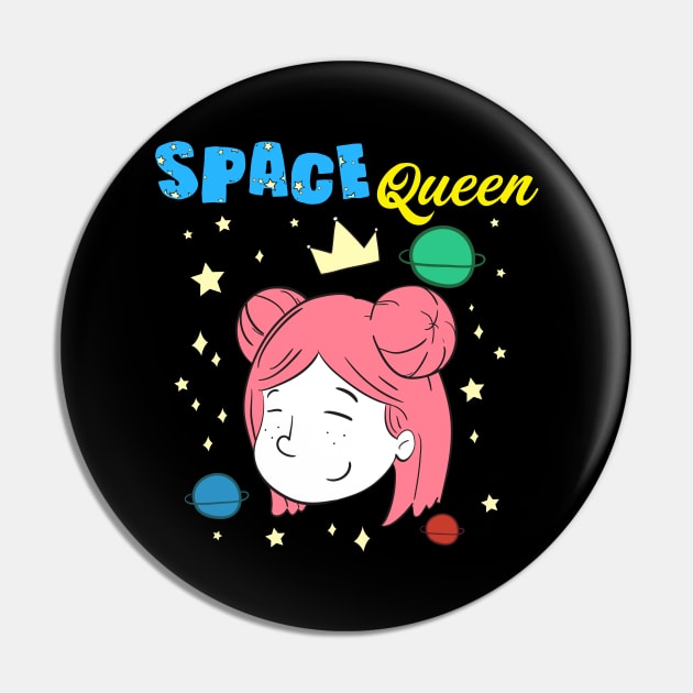 Cute Space Queen Exploring Outer Space Astronaut Pin by theperfectpresents