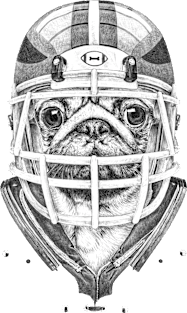 American Pug Football Magnet