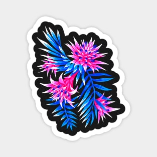 Fasciata Tropical Floral - Mid Blue/Pink Magnet