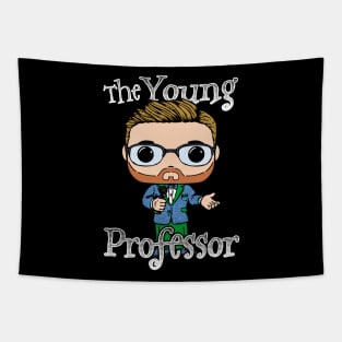 Young Professor Turtle Blue Tapestry