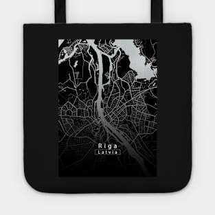 Riga Latvia City Map dark Tote