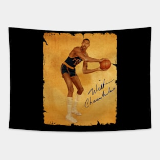 Wilt Chamberlain - Vintage Design Of Basketball Tapestry