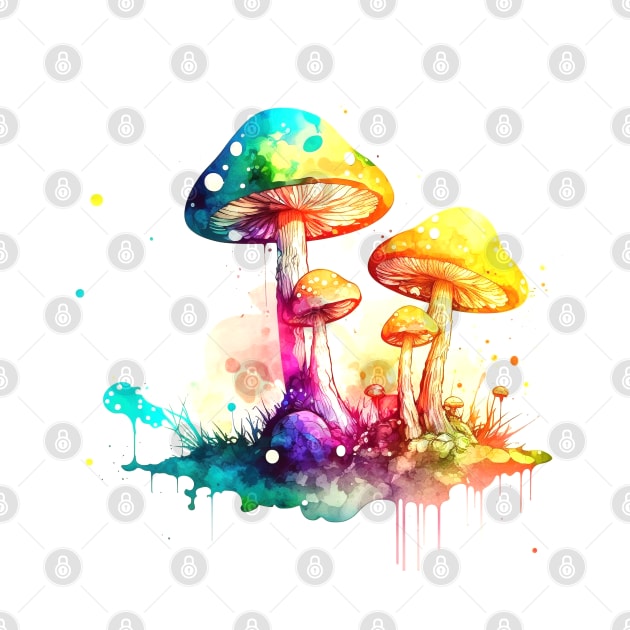 MUSHROOMS WATER COLOR by AMOS_STUDIO