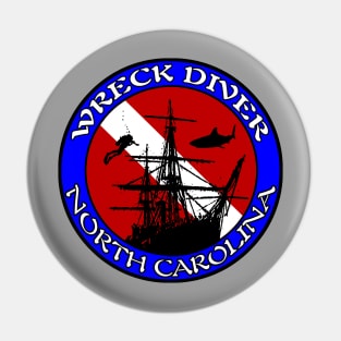 Wreck Diver North Carolina Graveyard of the Atlantic Scuba Diving Pin