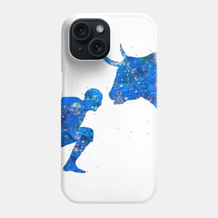 Bullfighter blue art Phone Case