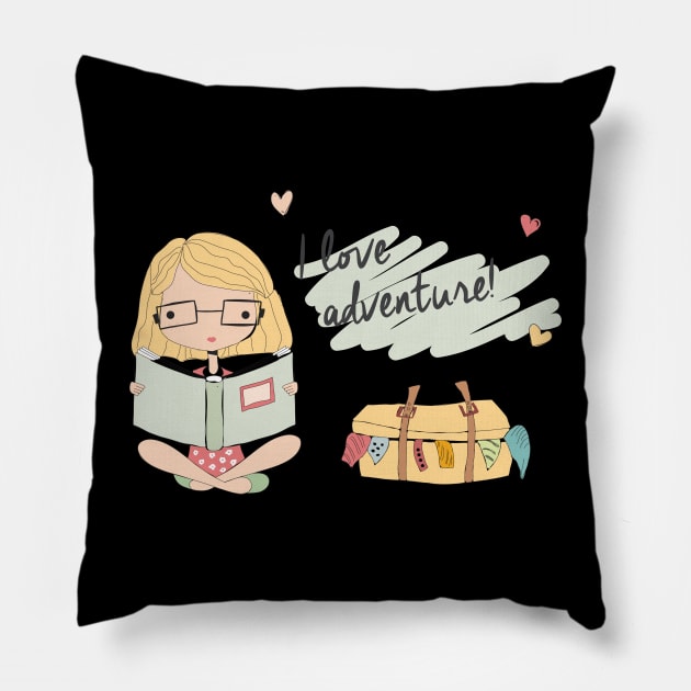 i love adventure Pillow by madihaagill@gmail.com