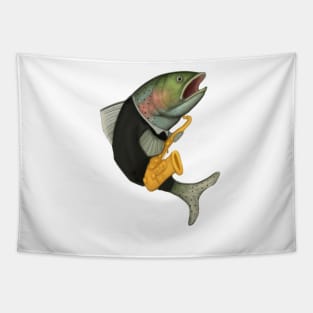 Rainbow Trout Saxophone Tapestry