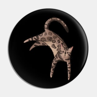 Dark bengal cat Pin