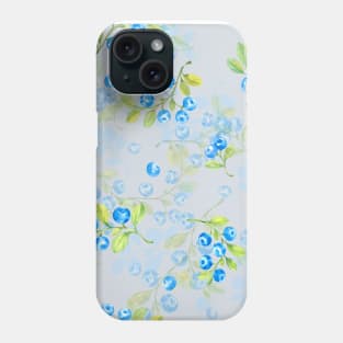 watercolor blueberries Phone Case