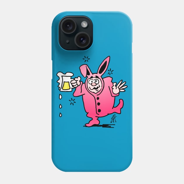 Drunk in a pink bunny suit Phone Case by Cardvibes