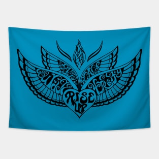Rise Up with Honesty and Courage Winged Heart Tapestry