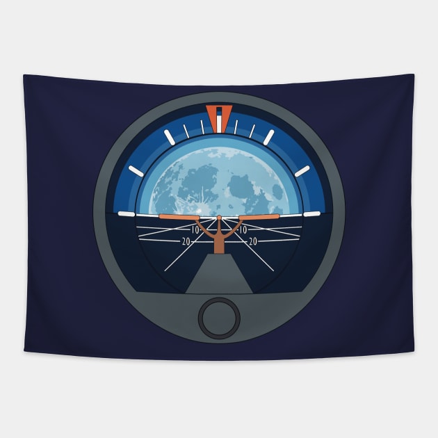 Attitude Indicator Moonrise Tapestry by Kassi Skye