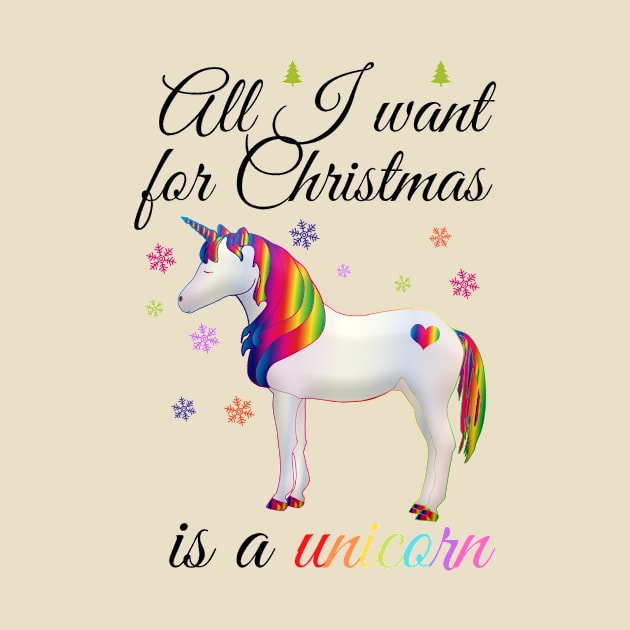 All I want for Christmas is a unicorn by LukjanovArt