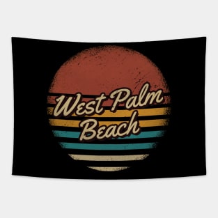 West Palm Beach Vintage Text Tapestry