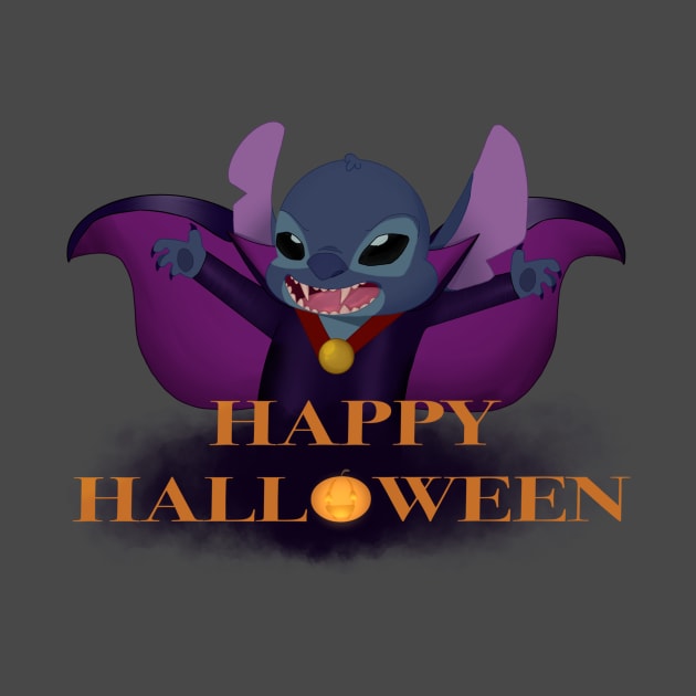 Blue Vampire Alien Happy Halloween by talkaboutthemagic