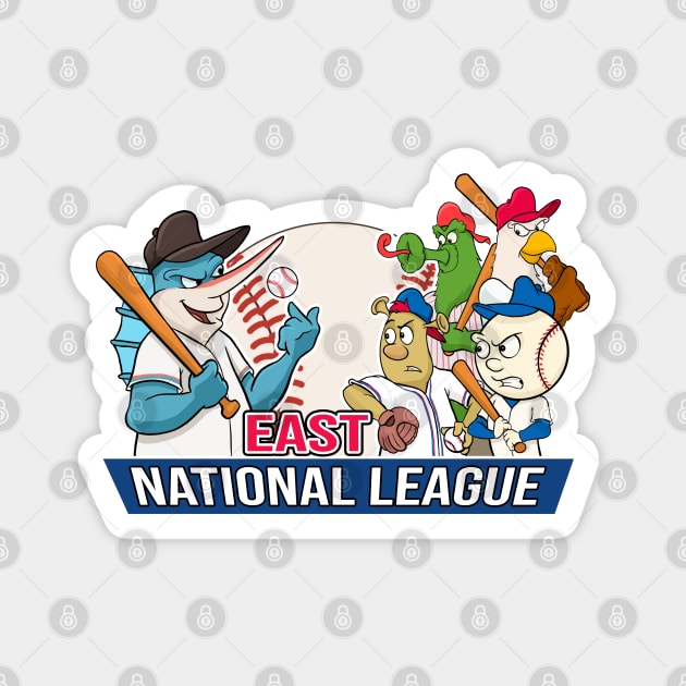 Marlins vs the National League East Division Baseball Shirt Magnet by GAMAS Threads