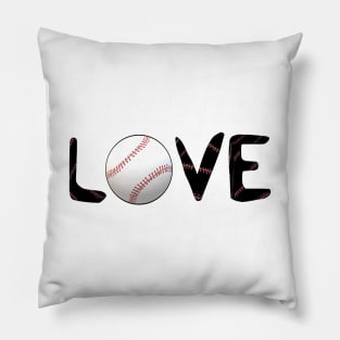 Baseball Love for Baseball Fans (Black Letters) Pillow