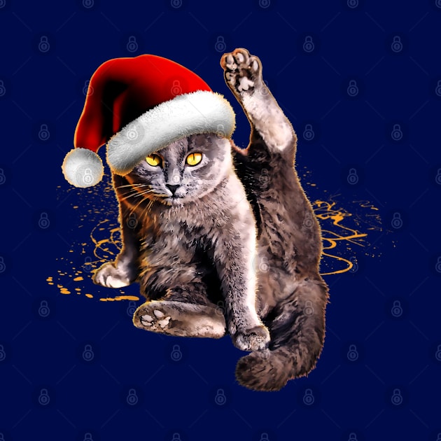 Funny Christmas Cat by Green Splash