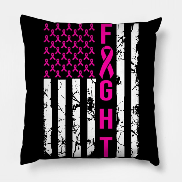 Lung Cancer Awareness American Flag Pillow by busines_night