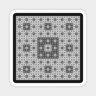 sierpinski squares in squares - white Magnet